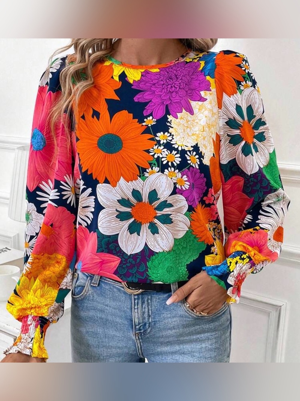 Floral Bishop Sleeve shirt